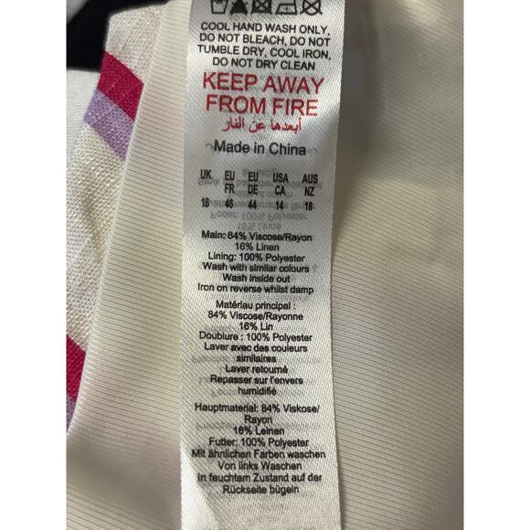 Nasty Gal NWT Premium Striped Linen Tailored Halter Vest Sz 14 Backless Cropped - Picture 6 of 8